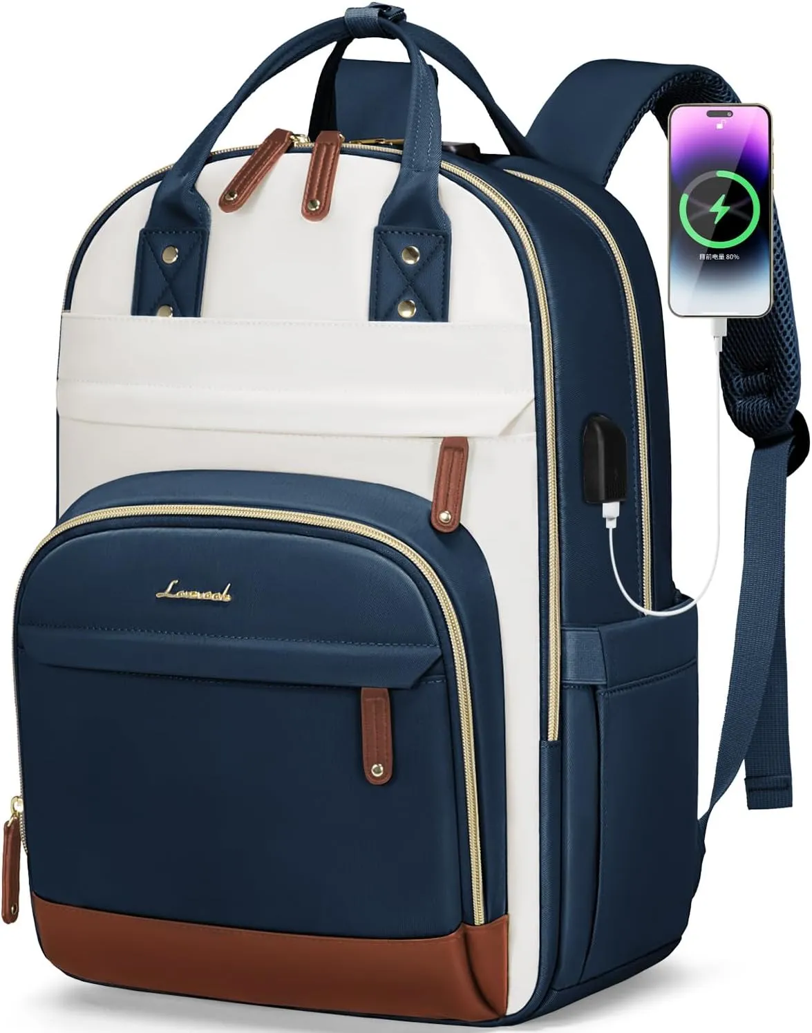 LOVEVOOK Laptop Backpack Women,Large Capacity 15.6 inch Laptop Bag Travel Backpack for Women,Computer Work College Teacher Backpacks with USB Port,Waterproof Personal Item Backpack Casual Daypack