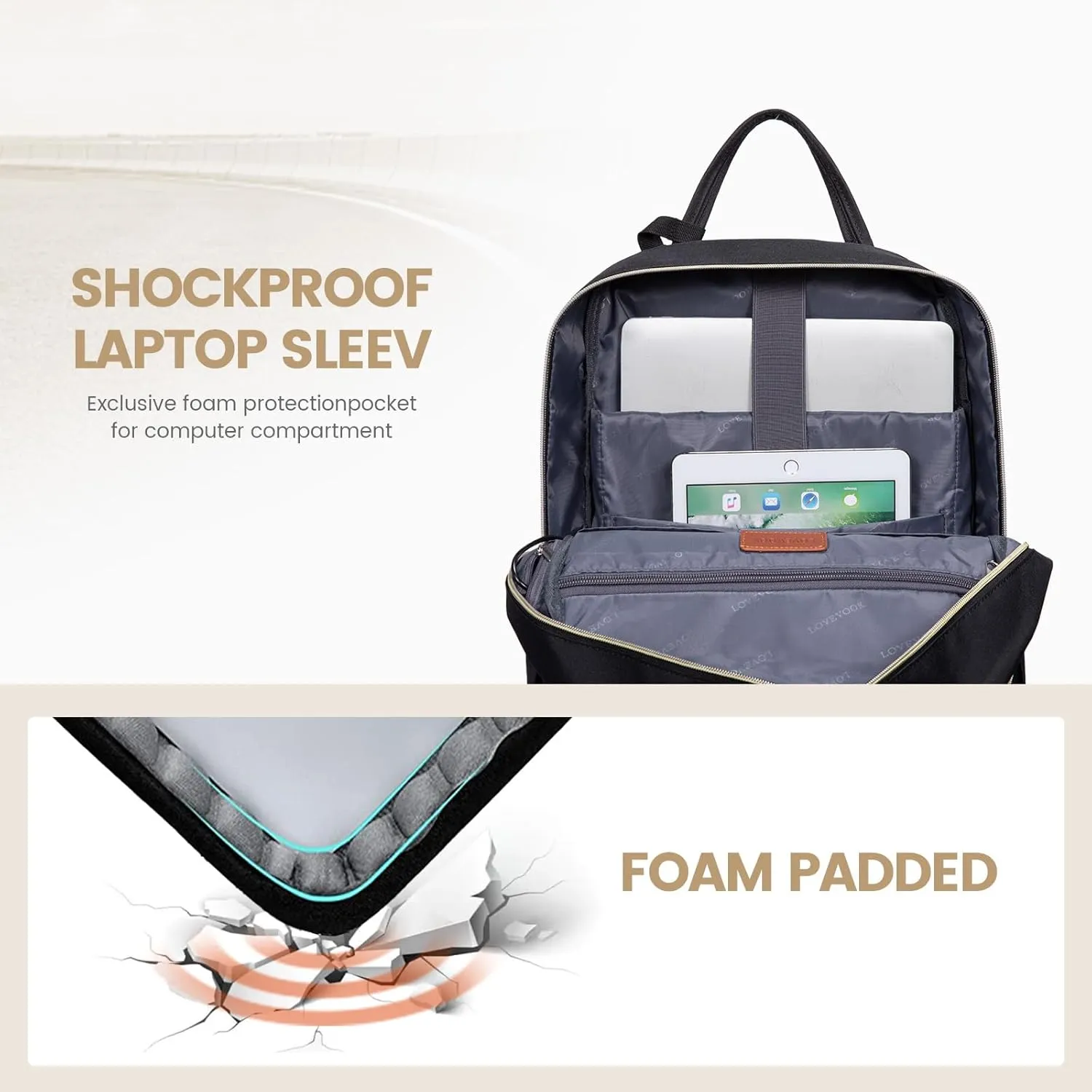 LOVEVOOK Laptop Backpack Women,Large Capacity 15.6 inch Laptop Bag Travel Backpack for Women,Computer Work College Teacher Backpacks with USB Port,Waterproof Personal Item Backpack Casual Daypack