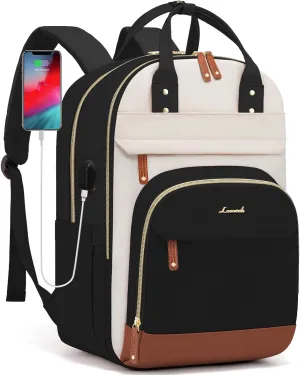 LOVEVOOK Laptop Backpack Women,Large Capacity 15.6 inch Laptop Bag Travel Backpack for Women,Computer Work College Teacher Backpacks with USB Port,Waterproof Personal Item Backpack Casual Daypack