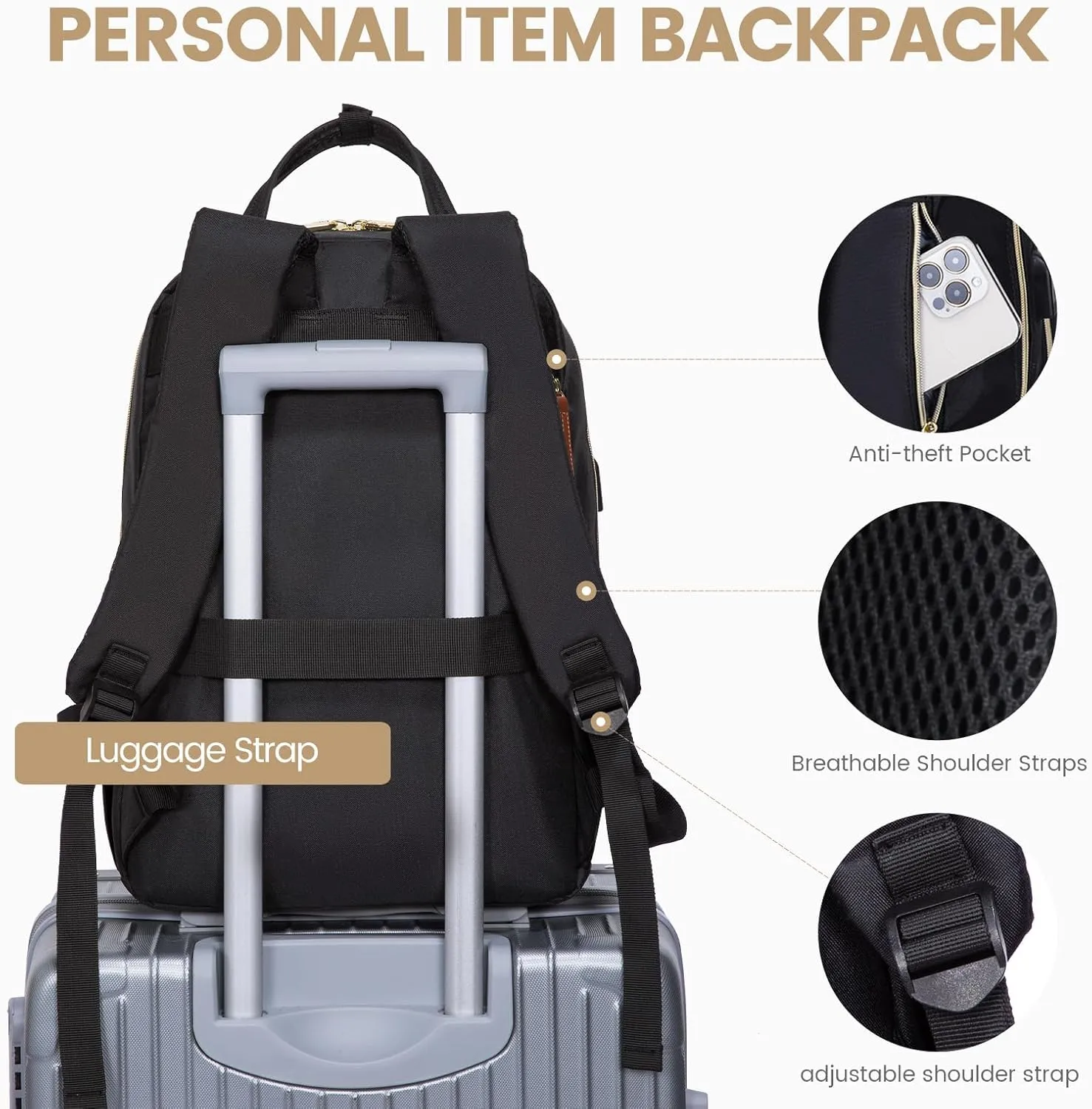 LOVEVOOK Laptop Backpack Women,Large Capacity 15.6 inch Laptop Bag Travel Backpack for Women,Computer Work College Teacher Backpacks with USB Port,Waterproof Personal Item Backpack Casual Daypack