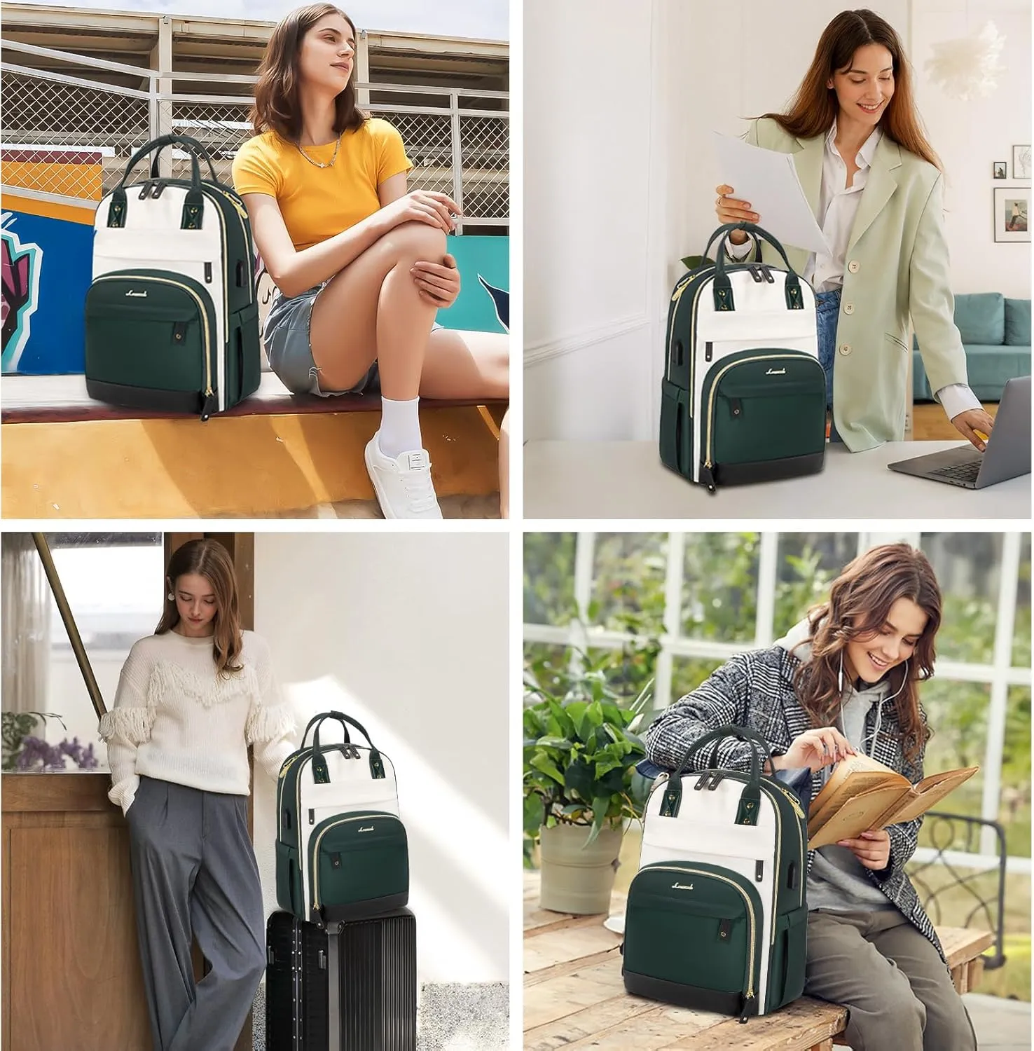 LOVEVOOK Laptop Backpack Women,Large Capacity 15.6 inch Laptop Bag Travel Backpack for Women,Computer Work College Teacher Backpacks with USB Port,Waterproof Personal Item Backpack Casual Daypack