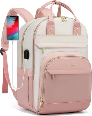 LOVEVOOK Laptop Backpack Women,Large Capacity 17.3 inch Laptop Bag Travel Backpack for Women,Computer Work College Teacher Backpacks with USB Port,Waterproof Personal Item Backpack Casual Daypack