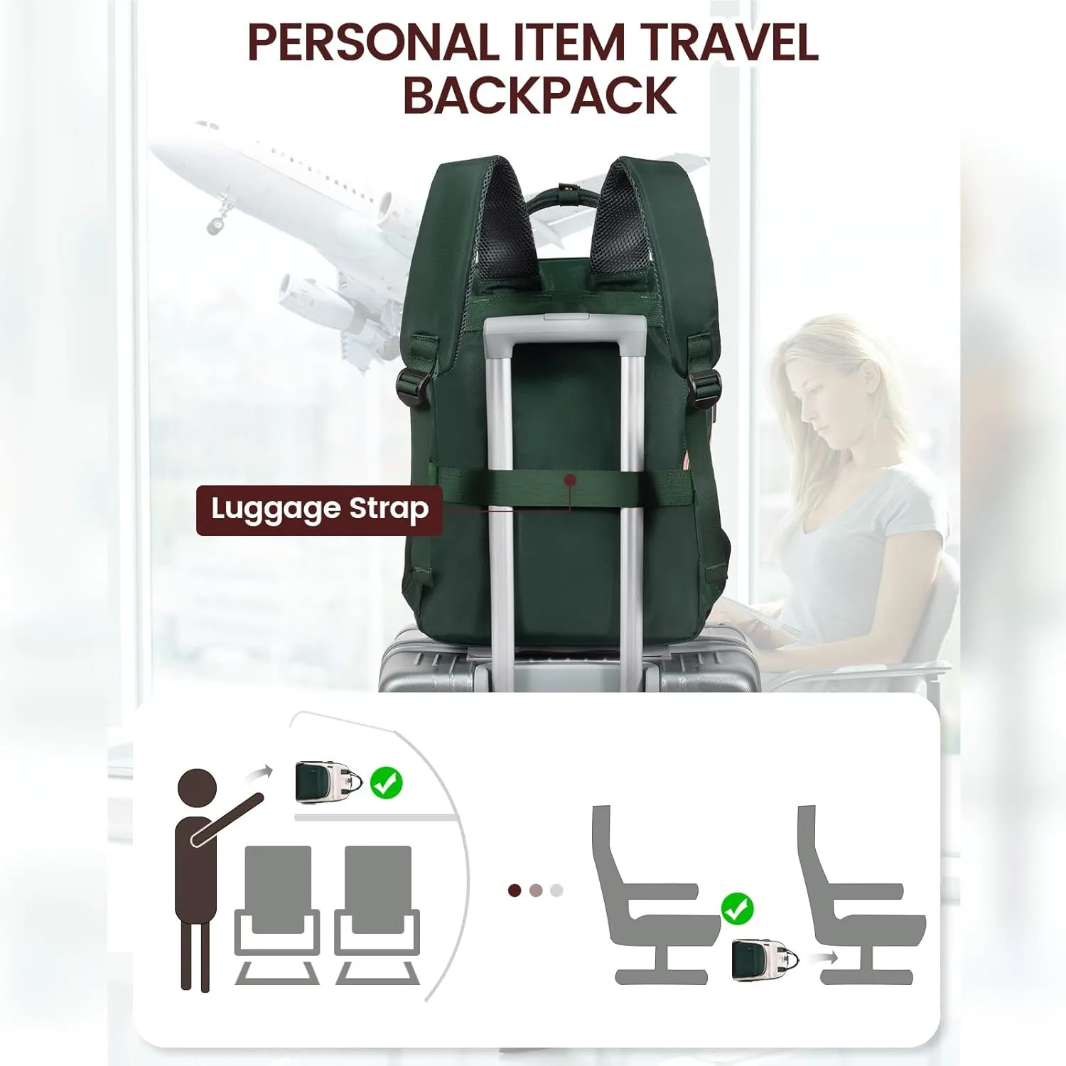 LOVEVOOK Laptop Backpack Women,Large Capacity 17.3 inch Laptop Bag Travel Backpack for Women,Computer Work College Teacher Backpacks with USB Port,Waterproof Personal Item Backpack Casual Daypack