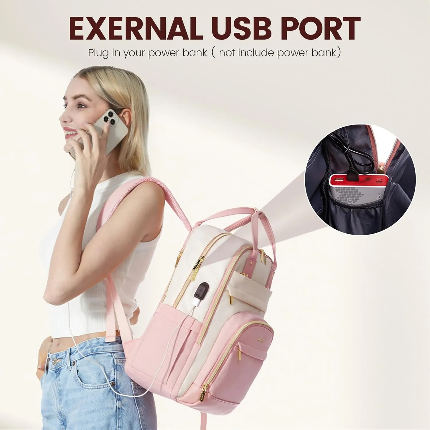 LOVEVOOK Laptop Backpack Women,Large Capacity 17.3 inch Laptop Bag Travel Backpack for Women,Computer Work College Teacher Backpacks with USB Port,Waterproof Personal Item Backpack Casual Daypack