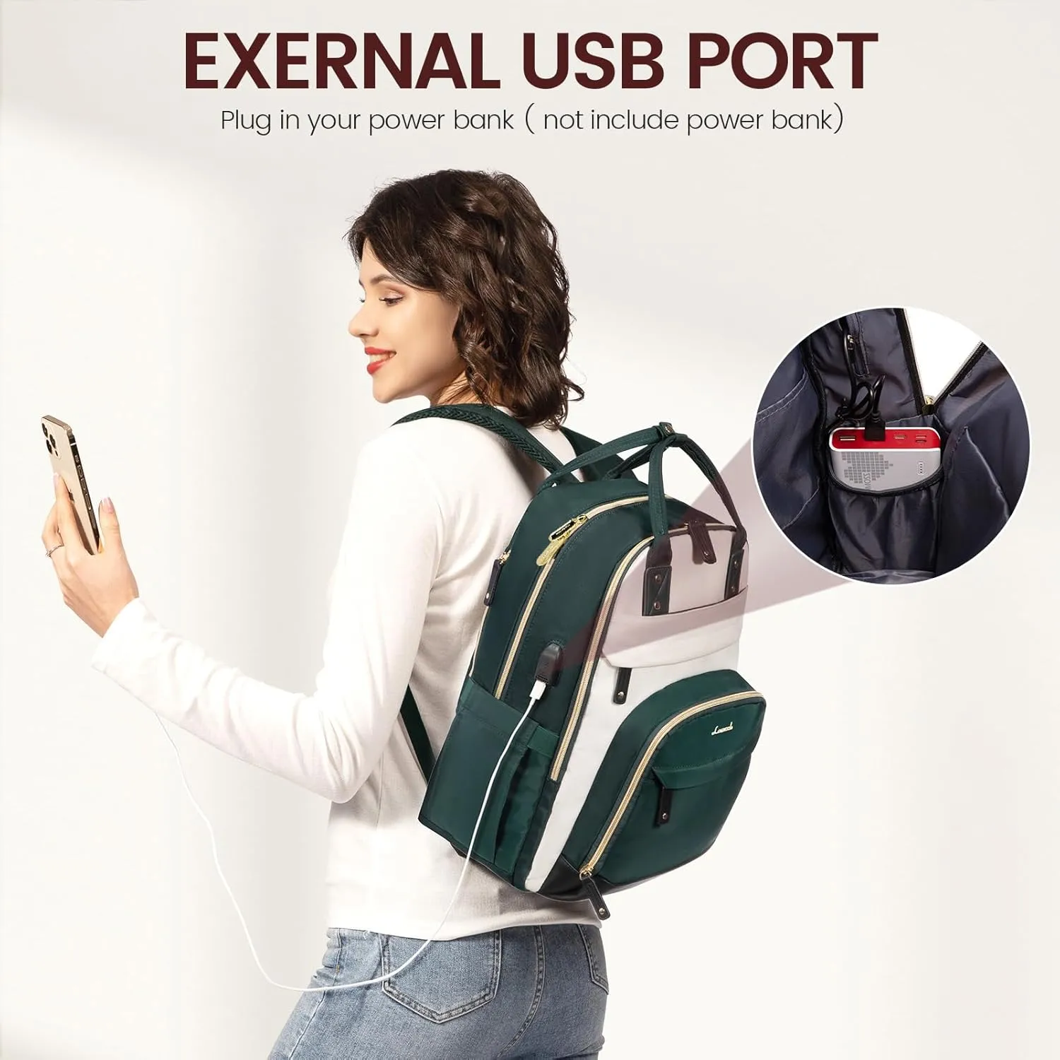 LOVEVOOK Laptop Backpack Women,Large Capacity 17.3 inch Laptop Bag Travel Backpack for Women,Computer Work College Teacher Backpacks with USB Port,Waterproof Personal Item Backpack Casual Daypack