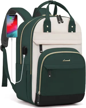 LOVEVOOK Laptop Backpack Women,Large Capacity 17.3 inch Laptop Bag Travel Backpack for Women,Computer Work College Teacher Backpacks with USB Port,Waterproof Personal Item Backpack Casual Daypack