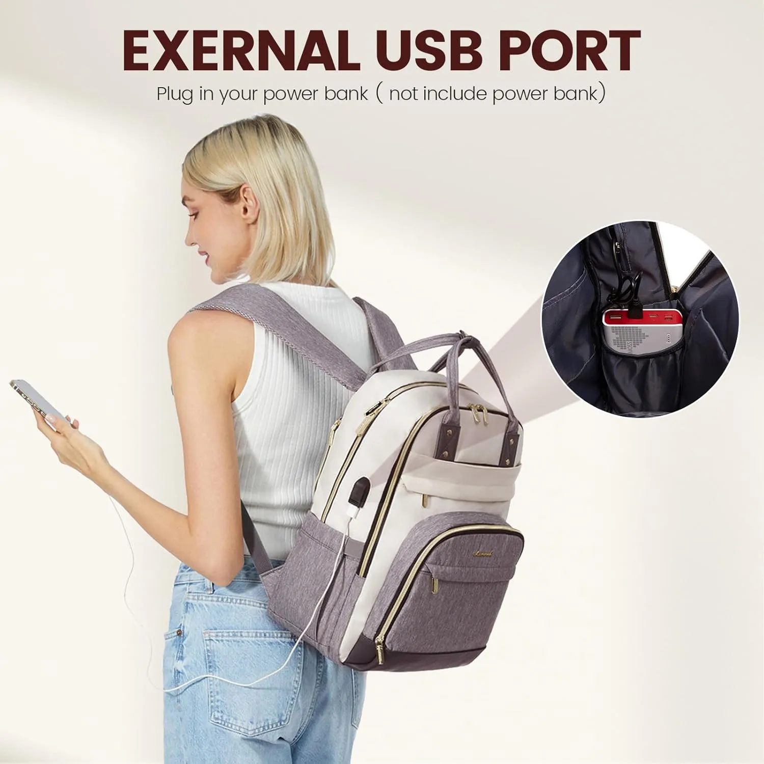 LOVEVOOK Laptop Backpack Women,Large Capacity 18.4 inch Laptop Bag Travel Backpack for Women,Computer Work College Teacher Backpacks with USB Port,Waterproof Personal Item Backpack Casual Daypack