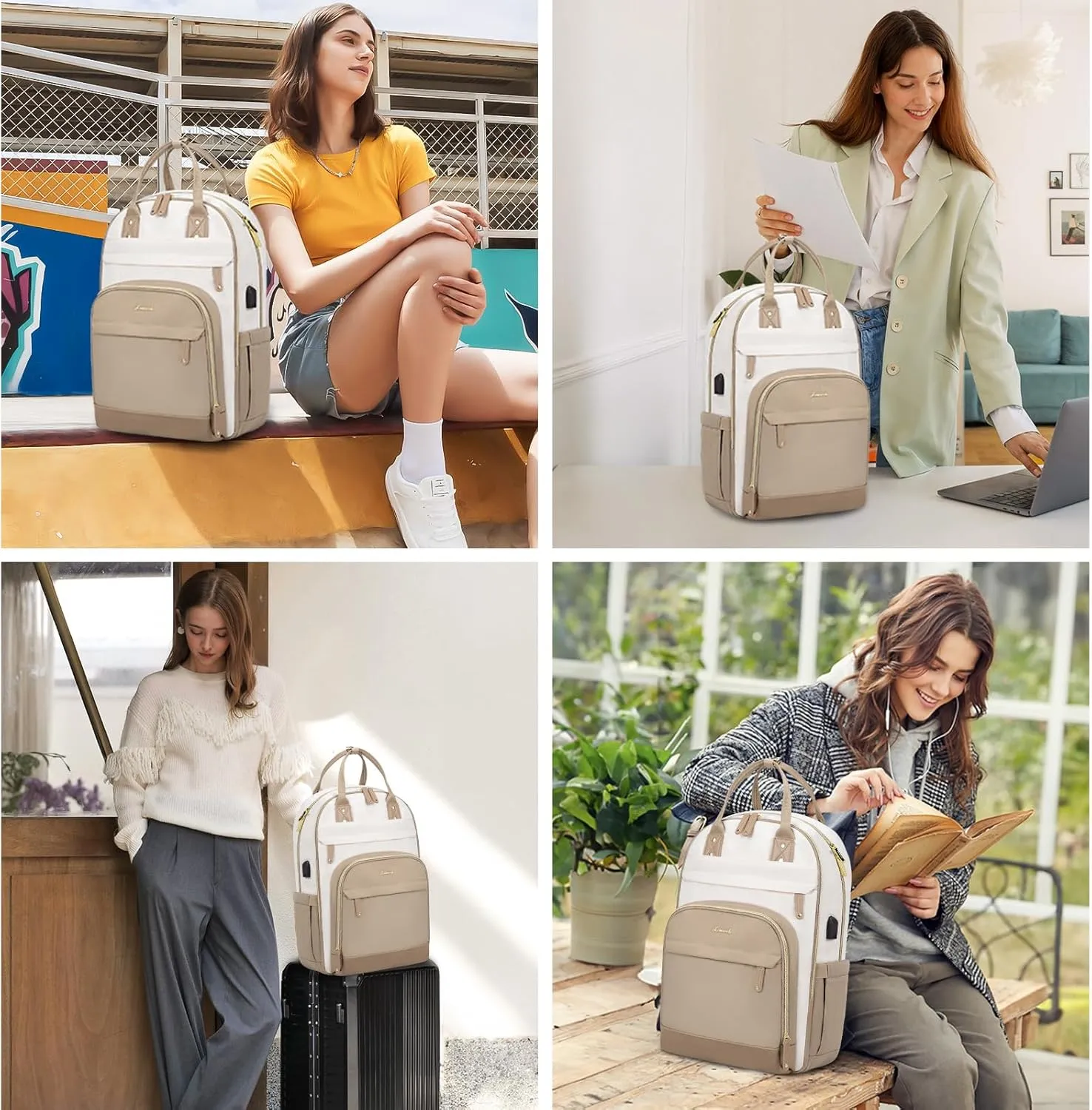 LOVEVOOK Laptop Backpack Women,Large Capacity 18.4 inch Laptop Bag Travel Backpack for Women,Computer Work College Teacher Backpacks with USB Port,Waterproof Personal Item Backpack Casual Daypack