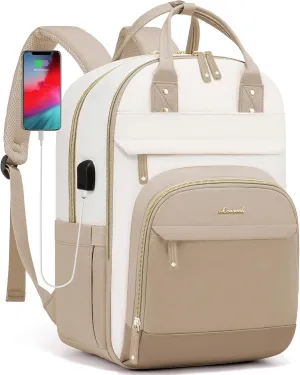 LOVEVOOK Laptop Backpack Women,Large Capacity 18.4 inch Laptop Bag Travel Backpack for Women,Computer Work College Teacher Backpacks with USB Port,Waterproof Personal Item Backpack Casual Daypack