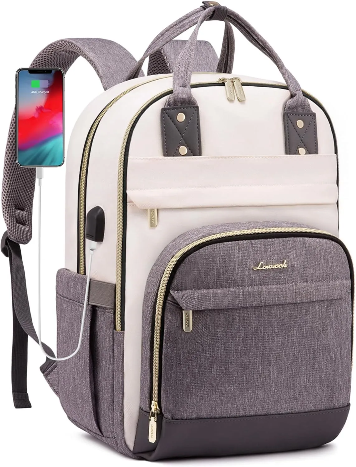 LOVEVOOK Laptop Backpack Women,Large Capacity 18.4 inch Laptop Bag Travel Backpack for Women,Computer Work College Teacher Backpacks with USB Port,Waterproof Personal Item Backpack Casual Daypack