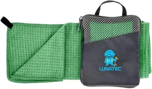 Lunatec Premium Waffle Weave Microfiber Travel Towel. Quick Drying Travel Essential Camping Towel.