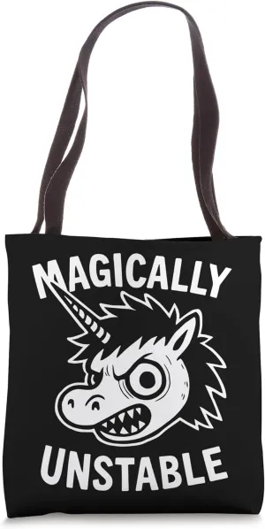 Magically Unstable Angry Unicorn Tote Bag