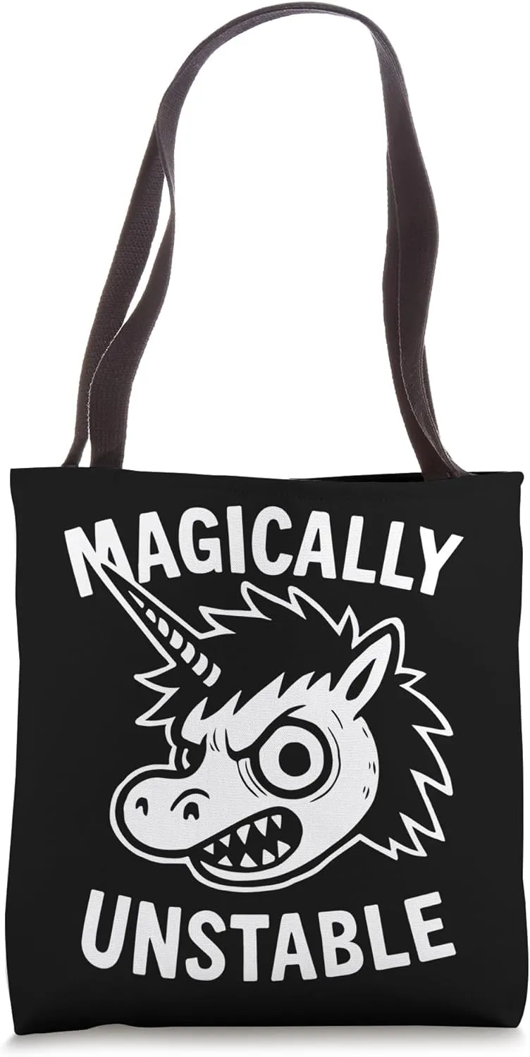Magically Unstable Angry Unicorn Tote Bag