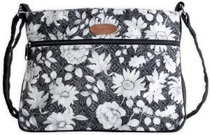 Maison d' Hermine Cross Body Bag Cotton Adjustable Shoulder Strap Hand Bag Tote purse with Zippered & Slip Pockets