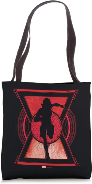 Marvel Black Widow Natasha Romanoff Red Hourglass Blueprint Tote Bag