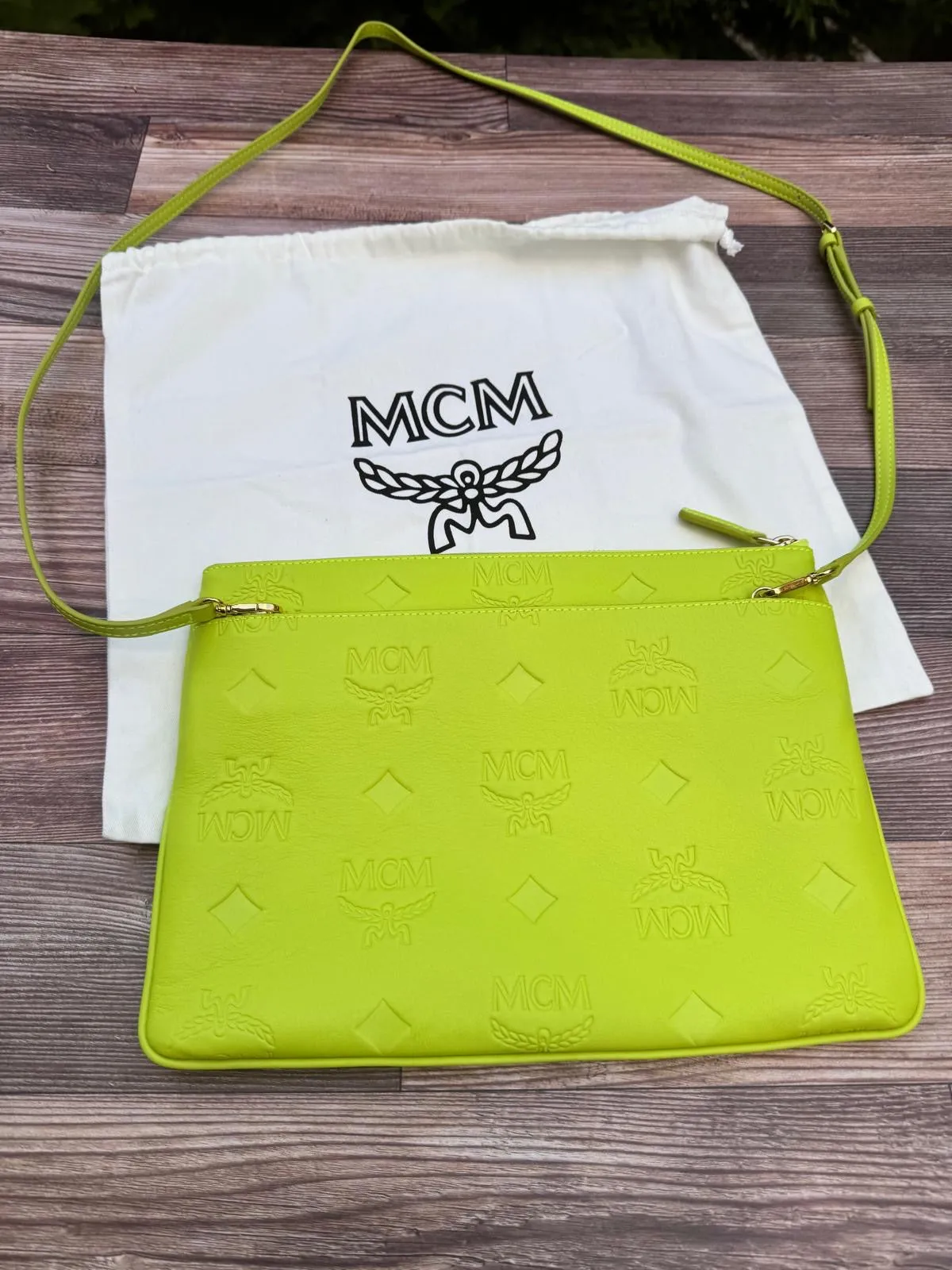 MCM EMBOSSED MONOGRAM NAPPA LEATHER CROSSBODY