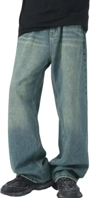 Men's Baggy Jean Vintage Hip Hop Jeans Causal Dance Skateboard Denim Pants