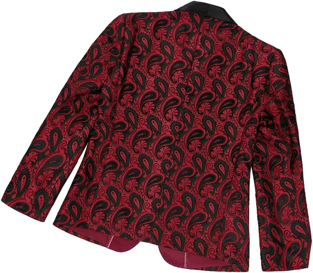 Men's Floral Tux Suit Jacket One Button Slim Fit Paisley Wedding Suit Blazer for Men Prom Party Dinner Jacket Sport Coat