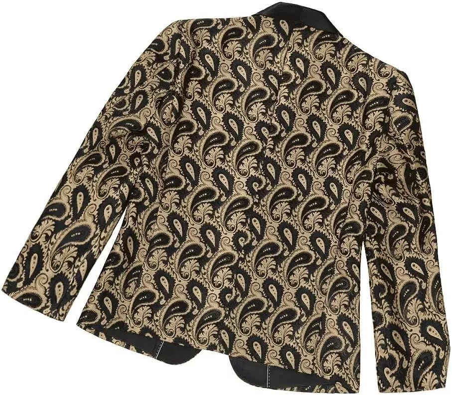 Men's Floral Tux Suit Jacket One Button Slim Fit Paisley Wedding Suit Blazer for Men Prom Party Dinner Jacket Sport Coat
