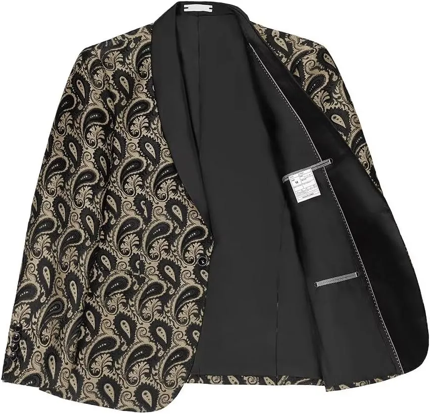 Men's Floral Tux Suit Jacket One Button Slim Fit Paisley Wedding Suit Blazer for Men Prom Party Dinner Jacket Sport Coat