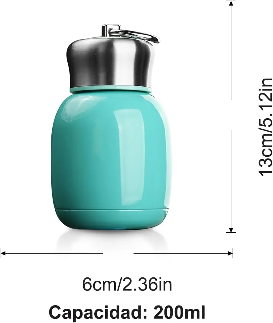 Mini 7 oz Stainless Steel Water Bottle, Small Vacuum Insulated Water Bottle Leak Proof Sport Tumbler Cup Hot and Cold Water Bottle for Women Girls Kids Gift Milk Tea Lunch (Skyblue)
