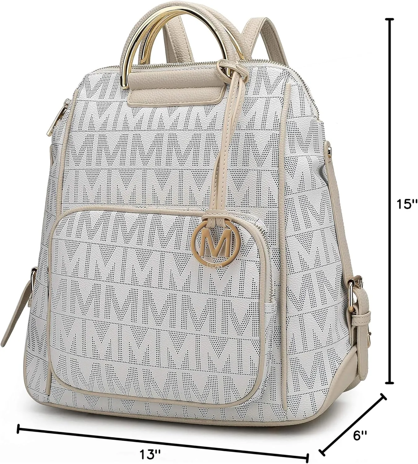 MKF Collection Signature Women Backpack, Vegan Leather Travel Bag Top-Handle Fashion Business Work Bag by Mia K