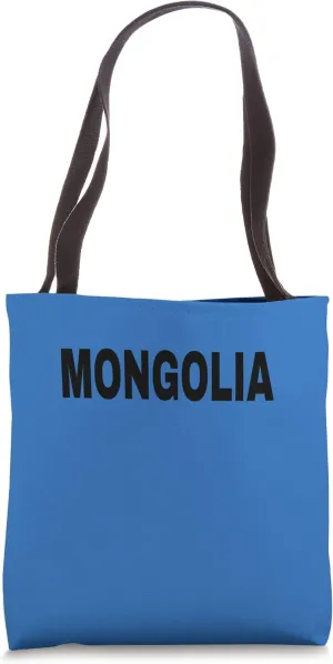 Mongolia Black Text Apparel Tote Bag