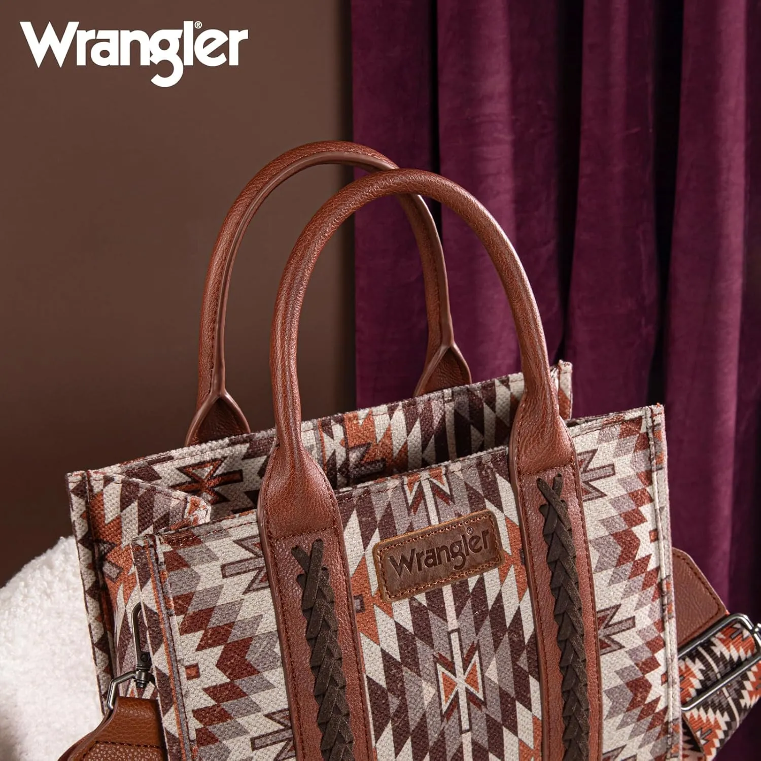 Montana West X Wrangler Tote Bag for Women Boho Aztec Shoulder Purse Top Handle Satchel Handbag