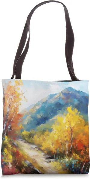 Mountains Autumn Impressionist Landscape Tote Bag