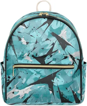 Movement Abstraction PU Leather Backpack Mini Backpack Purse for Women Small Bag with Adjustable Strap Fashionable Travel Bag Daypack