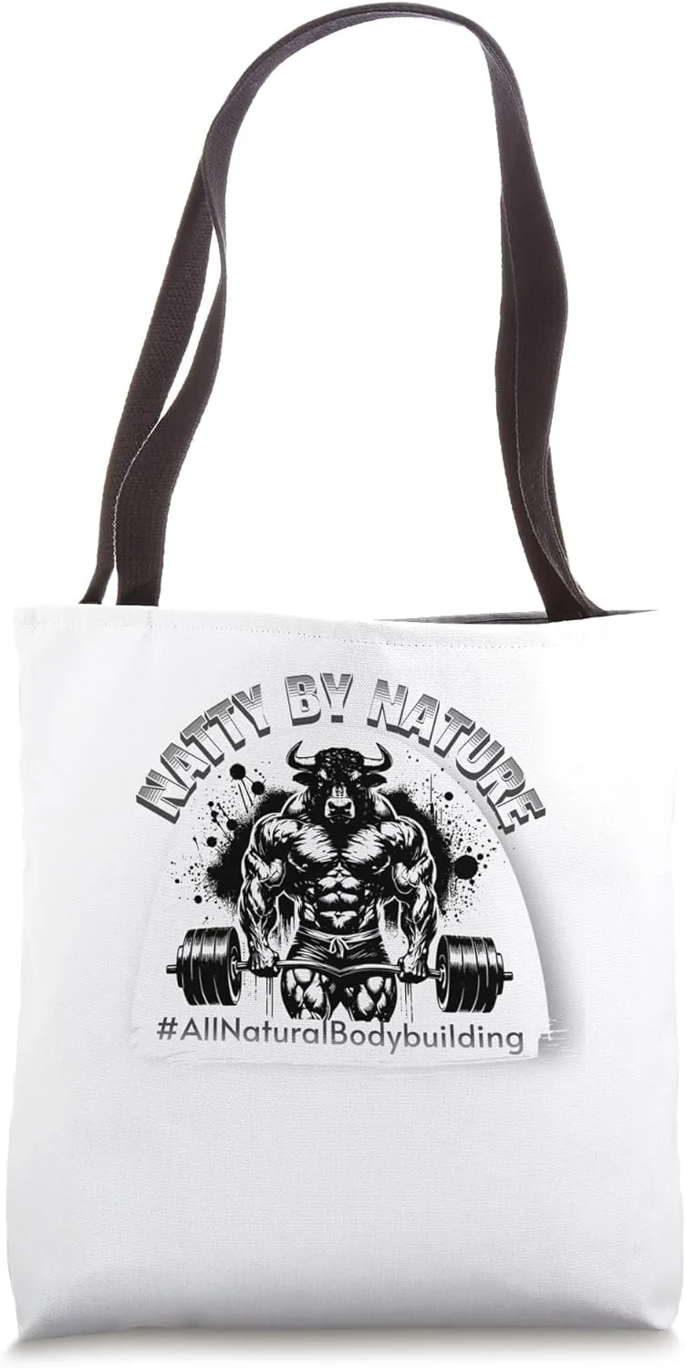 Natty by Nature Bodybuilding Bull Tote Bag