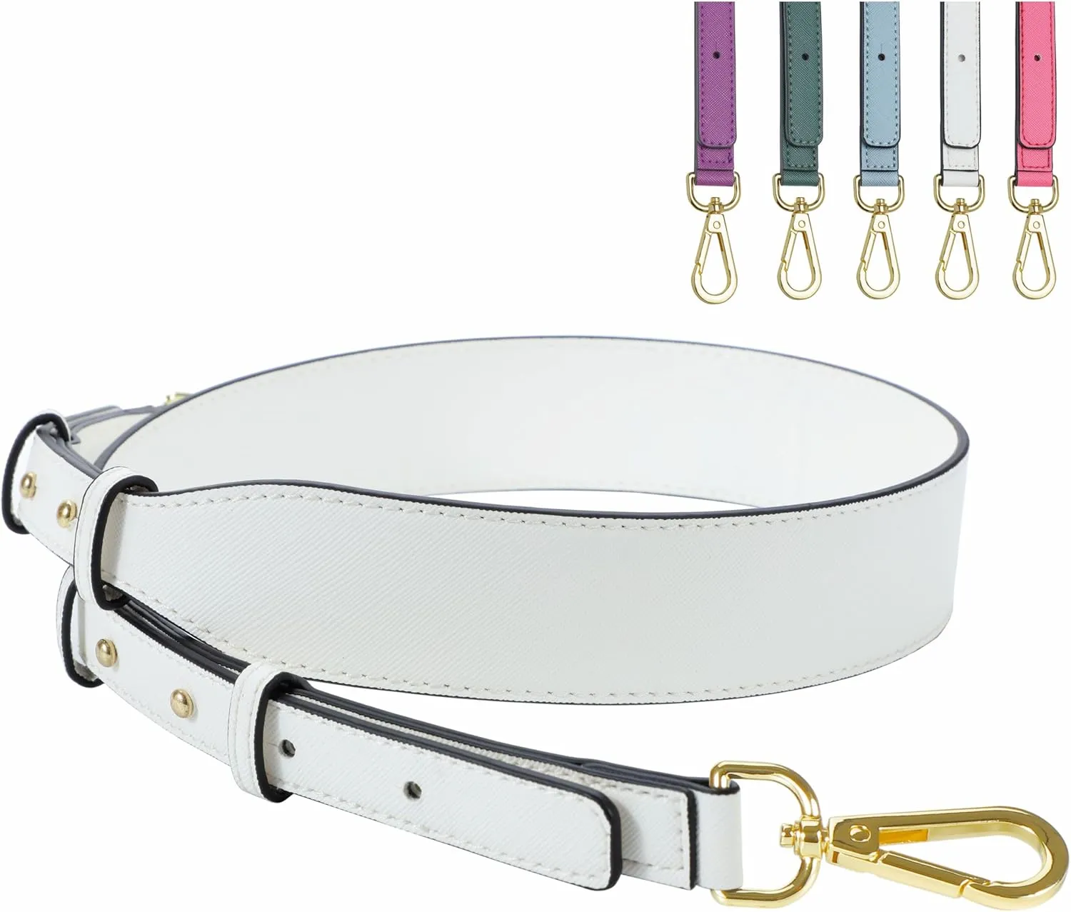 Nefelibata Purse Strap,Leather Purse Straps Replacement Crossbody,Retro Personalized Crossbody Bag Straps with Customized Metal Buckle for Handbag,Shoulder Bags(Lvory White)