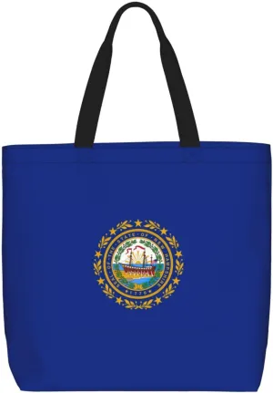 New Hampshire state flag print Large capacity zipper shoulder convenience bag tote bag Gift travel shopping bag