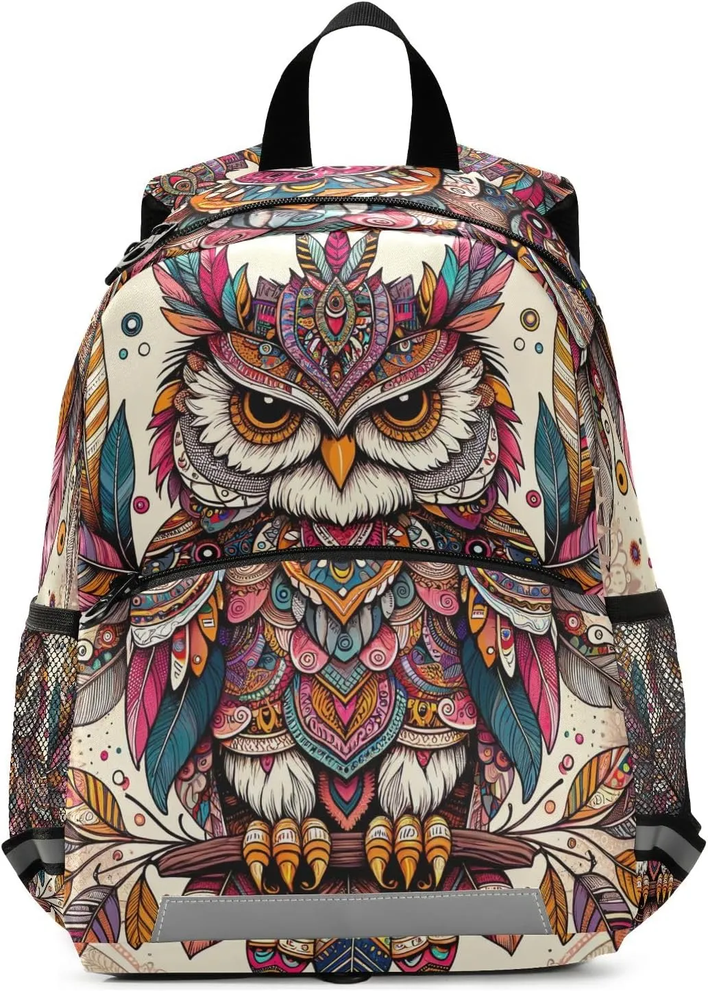 ODAWA Boho Owl Ornamental Ethnic Toddler Backpack for Boys Girls Kindergarten Preschool Kids Travel Bag