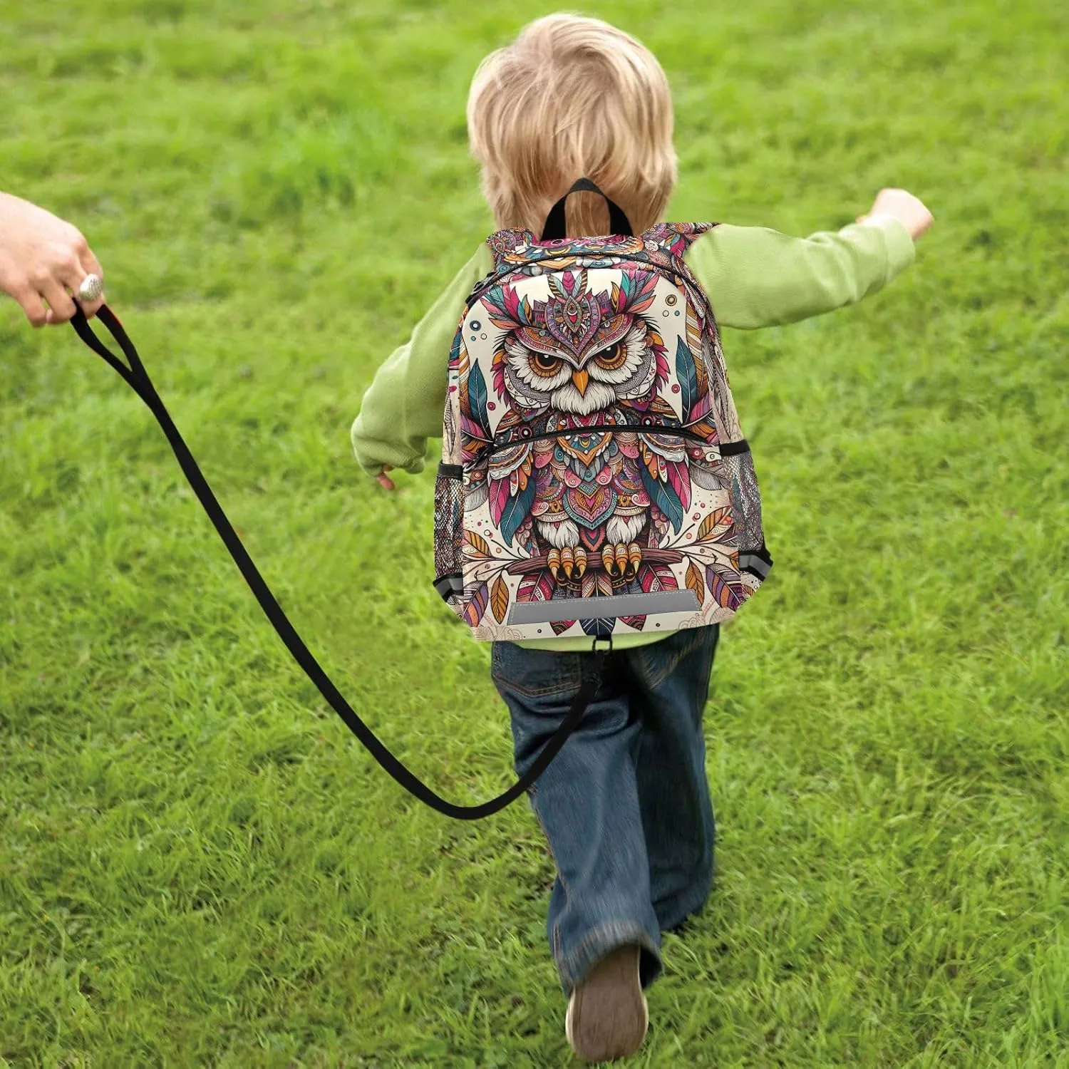 ODAWA Boho Owl Ornamental Ethnic Toddler Backpack for Boys Girls Kindergarten Preschool Kids Travel Bag