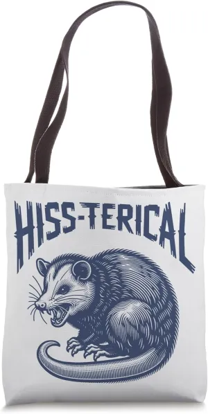 Opossum Funny Hiss-terical Meme Possum Graphic Tote Bag
