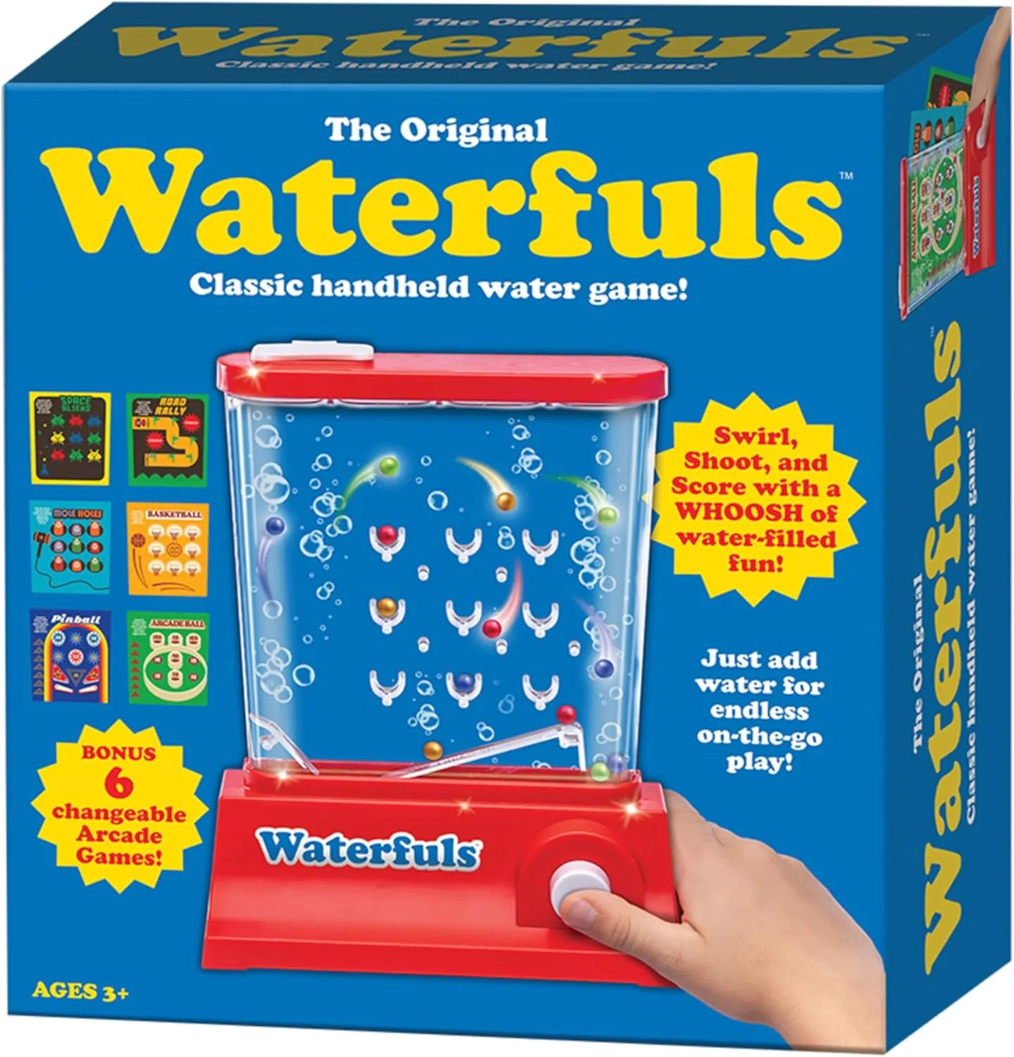Original Waterfuls Classic Handheld Water Games – Kids Games, Retro Travel Games, Fidget Toys for Kids, Autism Toys, 6 Interchangeable Back Panels, Screen Free Play, Portable, Ages 3 