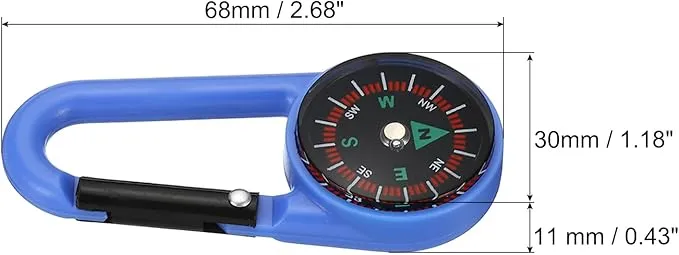 PATIKIL Compass, Buckle Compass Keychain Waterproof Survival Pocket Compass for Hiking Outdoor