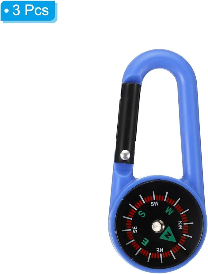 PATIKIL Compass, Buckle Compass Keychain Waterproof Survival Pocket Compass for Hiking Outdoor
