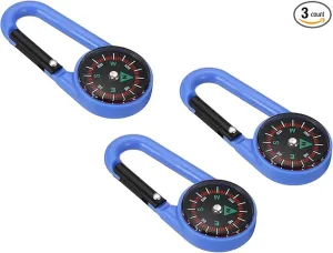 PATIKIL Compass, Buckle Compass Keychain Waterproof Survival Pocket Compass for Hiking Outdoor