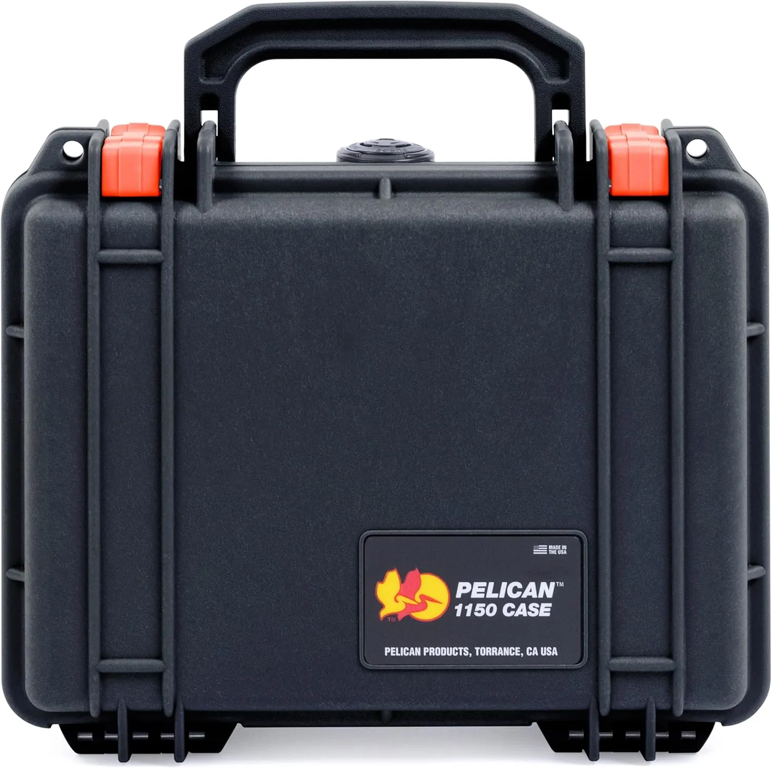 Pelican 1150 Case, Black with Orange Latches, None (Case Only)
