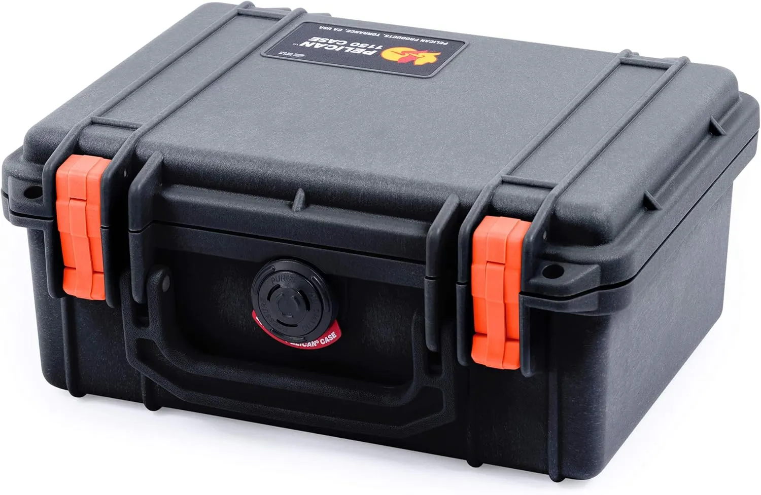 Pelican 1150 Case, Black with Orange Latches, None (Case Only)