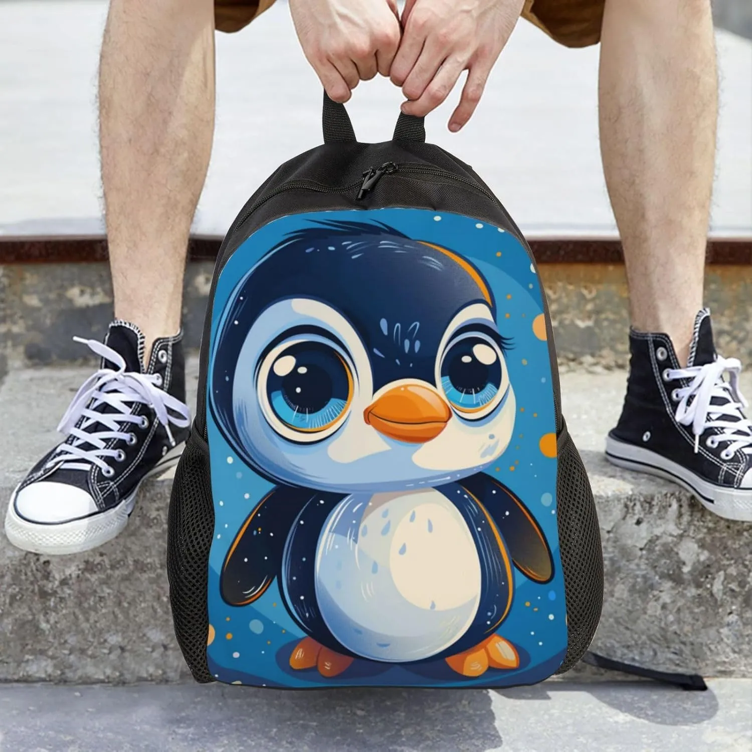 Penguin Cute Backpack Waterproof Anti Theft Durable Light Laptop Bag Backpacks For Women Men Travel Gym Backpack