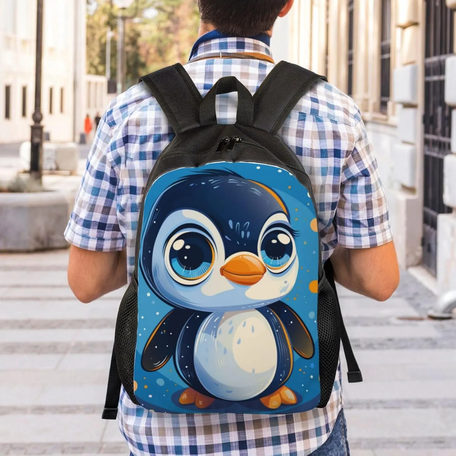 Penguin Cute Backpack Waterproof Anti Theft Durable Light Laptop Bag Backpacks For Women Men Travel Gym Backpack