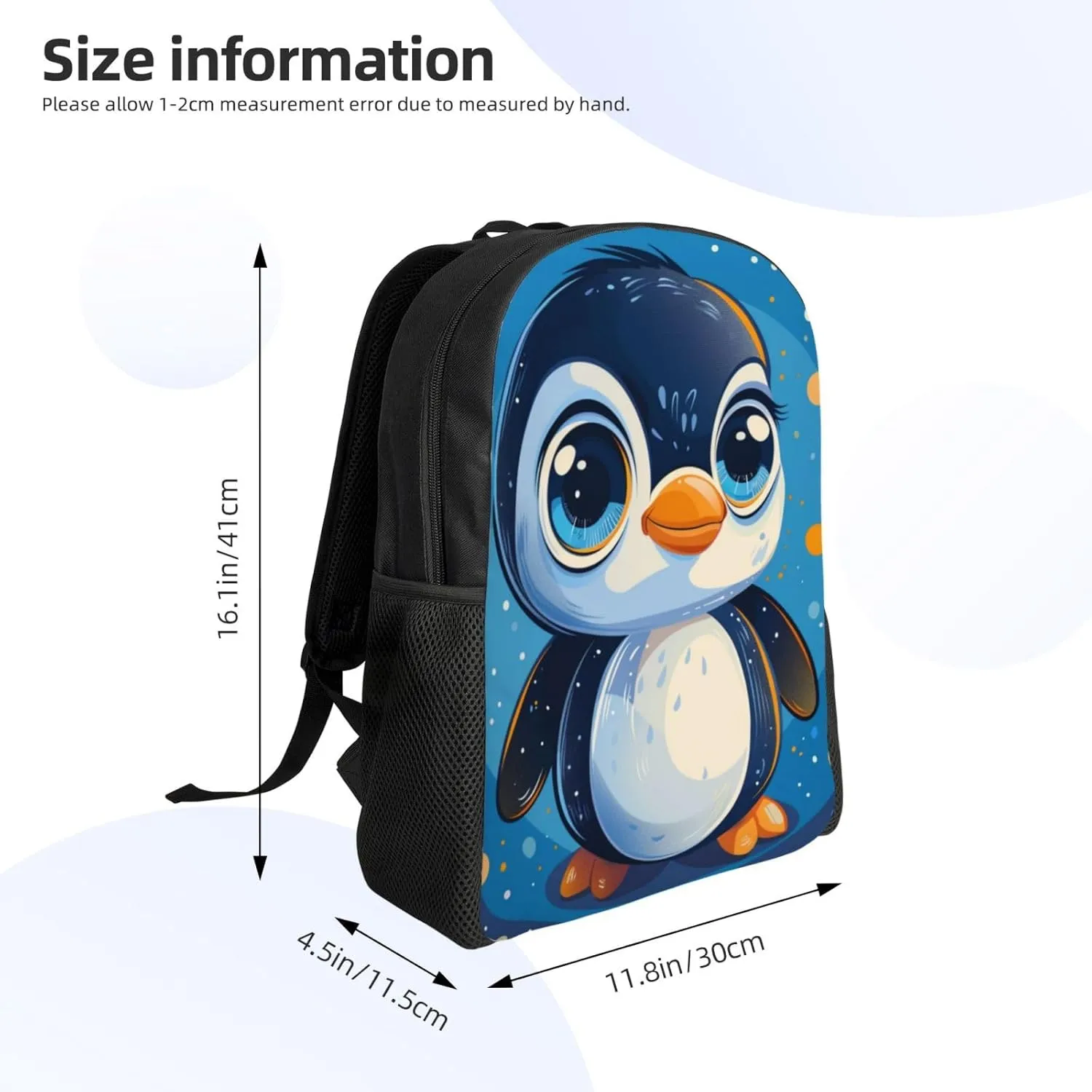 Penguin Cute Backpack Waterproof Anti Theft Durable Light Laptop Bag Backpacks For Women Men Travel Gym Backpack