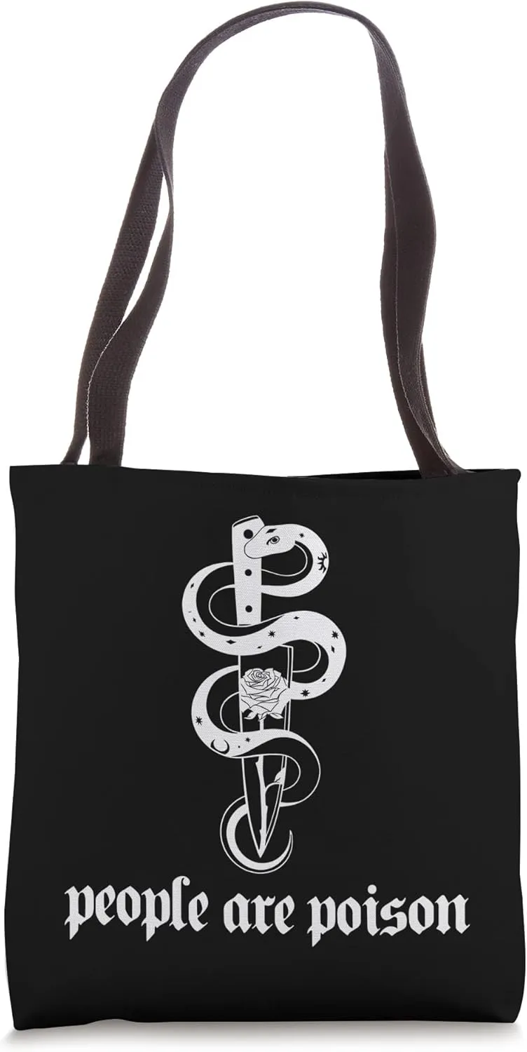 People are poison Aesthetic snake knife Pastel Goth Edgy Tote Bag