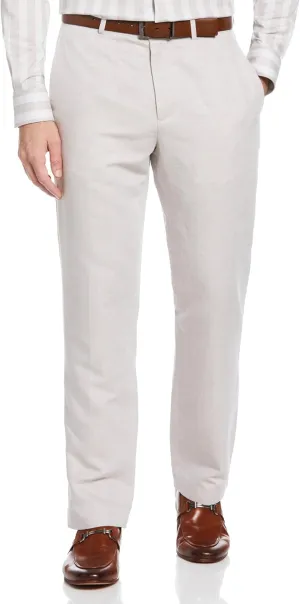 Perry Ellis Men's Portfolio Essential Linen Blend Dress Pants, Durable Solid Twill, Modern Fit, Breathable & Lightweight