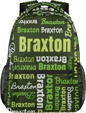 Personalized Backpacks with Name Large Customized Shoulder Bag Gifts for Women Men Waterproof Travel Casual Backpack 16in, Black Green