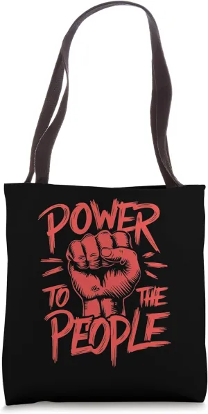 Power to the People Red Fist Bold Statement Tote Bag