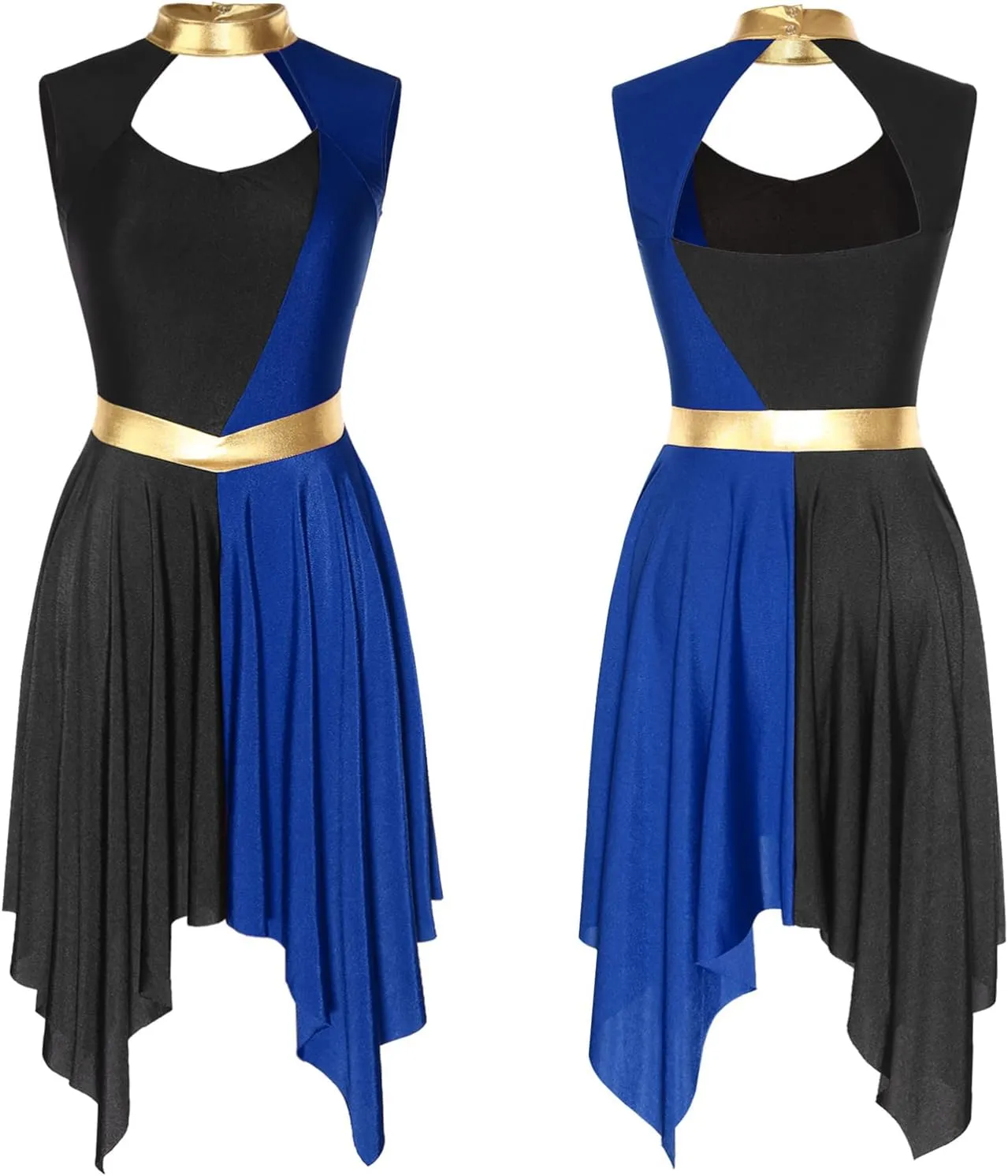 Praise Dance Tunic for Women Color Block Cutout Liturgical Worship Dance Costume Prom Party